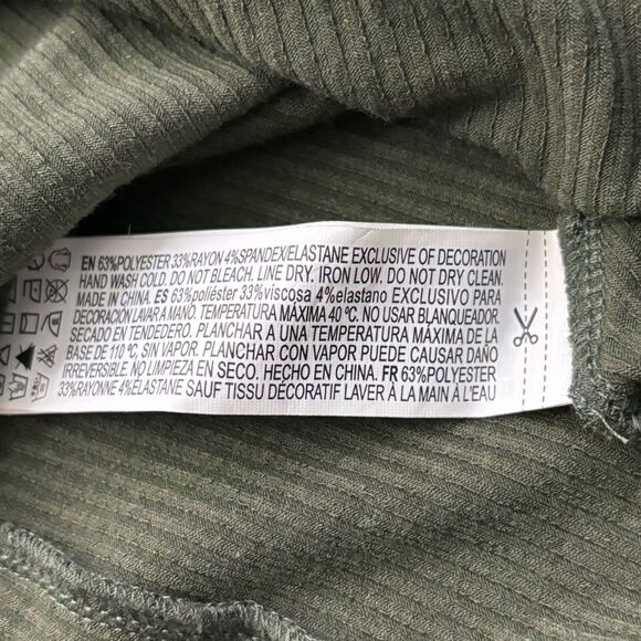 Forever 21 Green Ribbed A Line Mini Dress Size Medium - Picture 8 of 10